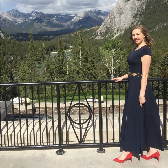 Michael Kors navy blue maxi dress size small - Picture 8 of 8